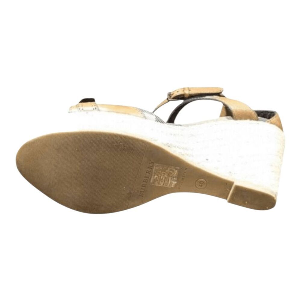 BURBERRY Nova Check Canvas/Leather Espadrille Wedge Sandal Size 40 (US8.5) - Picture 8 of 9